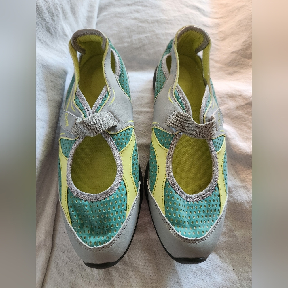 Curves for Women: Gray, Teal and Lime Shoes